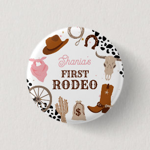 Macaron Rond 2,50 Cm Western Premier Rodéo Wild West Girl Premier anniv