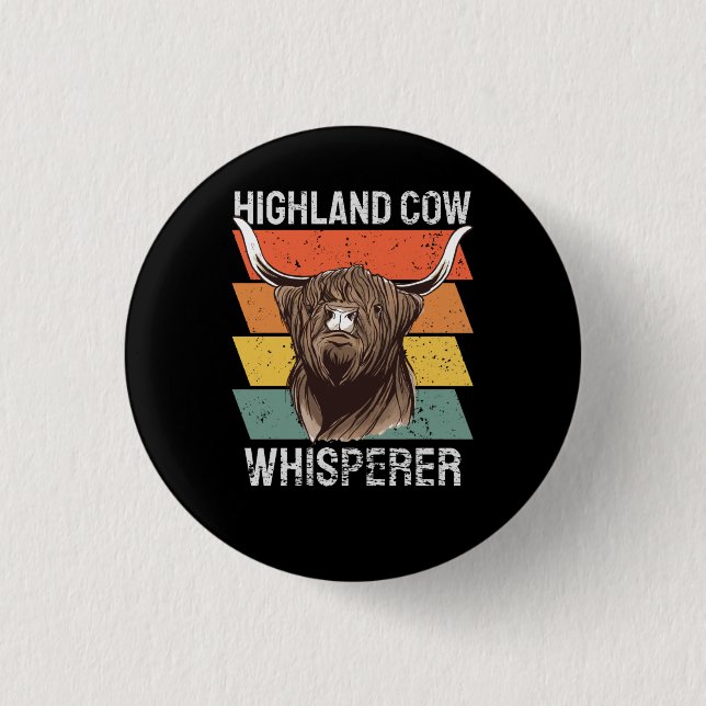 Macaron Rond 2,50 Cm Whisperer de vache Highland (Devant)