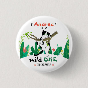 Macaron Rond 2,50 Cm Wild One Tuxedo Kitty Enfants 1er Invitation anniv