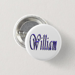 Macaron Rond 2,50 Cm William Nom Dans Blue Sparkle,
