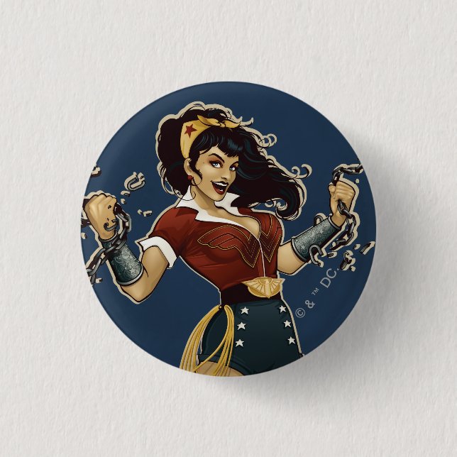 Macaron Rond 2,50 Cm Wonder Woman Bombshell (Devant)