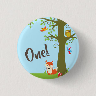 Macaron Rond 2,50 Cm Woodland Enfant's Birthday Party mignonne Fox
