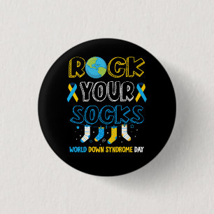 Macaron Rond 2,50 Cm World Down Syndrome Day T Shirt Rock Your Socks Aw