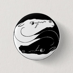 Macaron Rond 2,50 Cm Yin Yang bouton chevaux