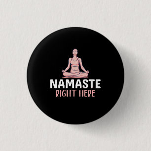 Macaron Rond 2,50 Cm Yoga Lover Yoga Namaste ici