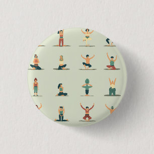 Macaron Rond 2,50 Cm Yoga, pilates, sur le thème