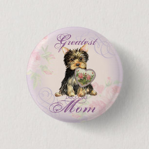 Macaron Rond 2,50 Cm Yorkie Heart Maman