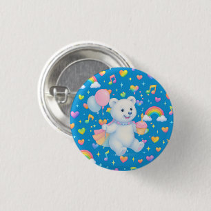 Macaron Rond 2,50 Cm Zarah l'ours polaire dansant • Boutons