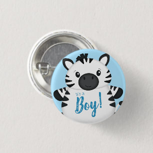 Macaron Rond 2,50 Cm Zebra Baby shower Safari Blue Boy