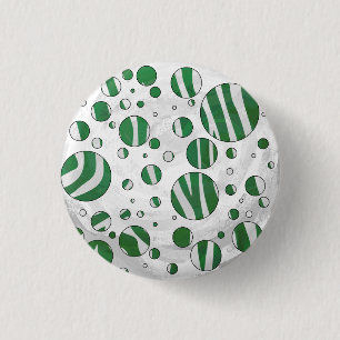 Macaron Rond 2,50 Cm Zebra Green et White Polka Dot