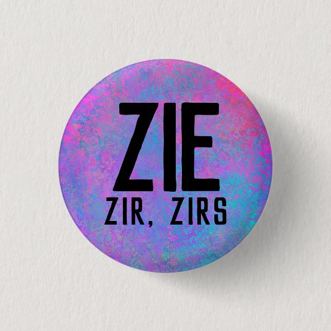 Macaron Rond 2,50 Cm Zie Zir Zirs Pronouns (Devant)