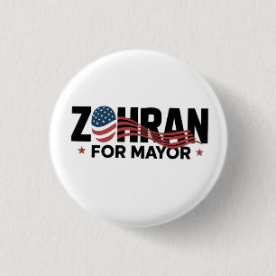 Macaron Rond 2,50 Cm Zohran Mamdani Candidat à la Mairie de NYC États-U