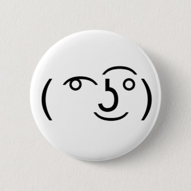 Macaron Rond 5 Cm (͡°͜ʖ͡°) qui une émoticône déplaisante (Devant)