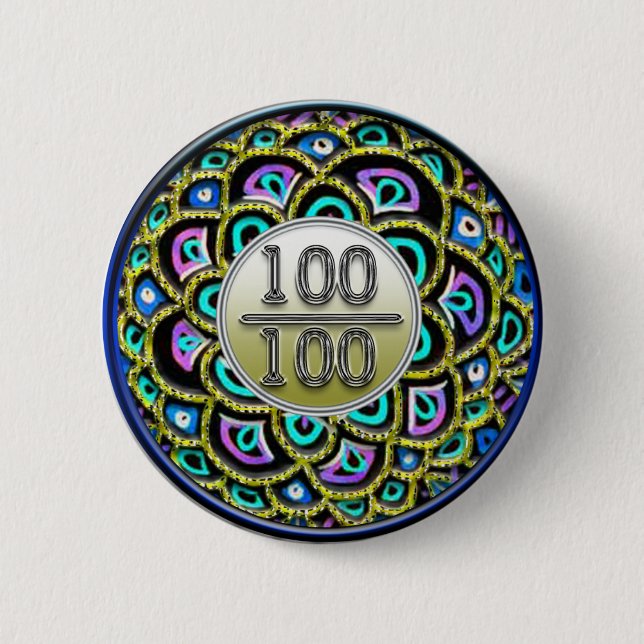 Macaron Rond 5 Cm 100/100 bouton d'éloge (Devant)