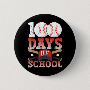 Macaron Rond 5 Cm 100 Jours De Baseball Scolaire 100E Jour Pour L'Ét
