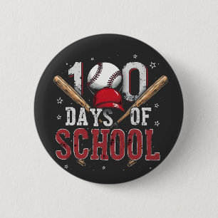 Macaron Rond 5 Cm 100 Jours de baseball scolaire Amateurs de sport
