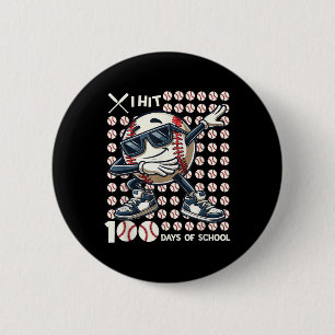 Macaron Rond 5 Cm 100 Jours De Bat De Baseball Scolaire 100E Jour De