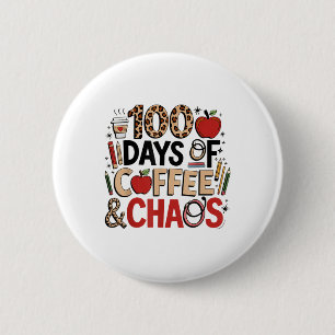 Macaron Rond 5 Cm 100 Jours De Café Et Chaos 100E Jour D'École