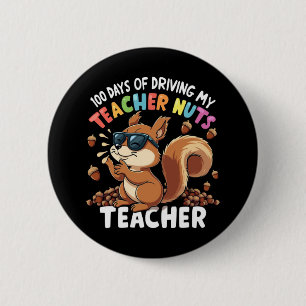 Macaron Rond 5 Cm 100 Jours De Conduite Mon Enseignant Nuts Écureuil