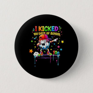 Macaron Rond 5 Cm 100 Jours D'école Soccer Drip Enfants Garçons Drôl