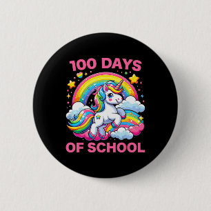 Macaron Rond 5 Cm 100 Jours D'École Unicorn Filles Enseignante 100èm