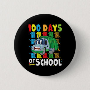 Macaron Rond 5 Cm 100 Jours D'École Vêtements Garbage Camion Pour En