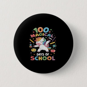 Macaron Rond 5 Cm 100e Jour de l'école Unicorn 100 Jours magiques En
