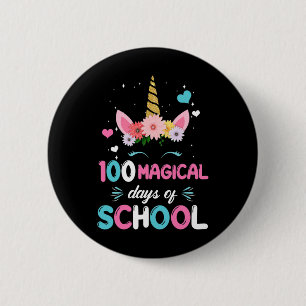 Macaron Rond 5 Cm 100ème Jour De Maternelle Pour Les Filles 100 Magi