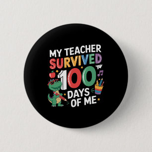 Macaron Rond 5 Cm 100ème Jour D'École Mon Enseignant A Survécu 100 J