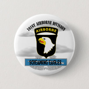 Macaron Rond 5 Cm 101e division aéroportée "Hurlant les aigles"