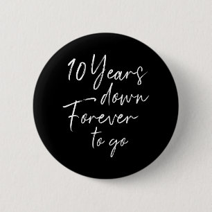 Macaron Rond 5 Cm 10 ans en arrière pour toujours aller 10e anniver