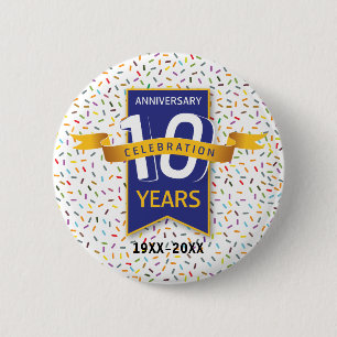 Macaron Rond 5 Cm 10 e ANNIVERSAIRE Design