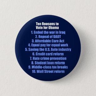 Macaron Rond 5 Cm 10 raisons de voter pour Obama