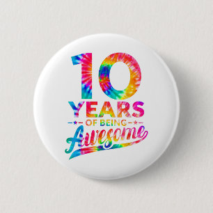 Macaron Rond 5 Cm 10e anniversaire 10 ans teinture teint Ancien Homm