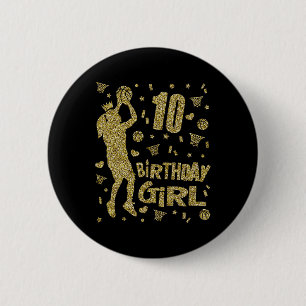 Macaron Rond 5 Cm 10e anniversaire filles Bysketbyll Fans Joueur âge