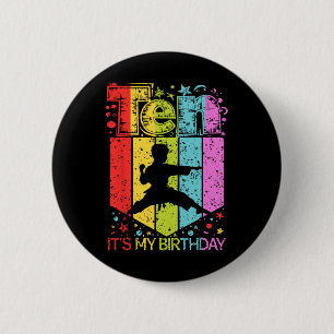 Macaron Rond 5 Cm 10e anniversaire garçon fille 10 ans karaté Annive