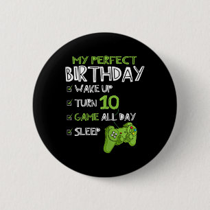 Macaron Rond 5 Cm 10e Anniversaire Jeu 10 Ans Parfait Gamer Gi