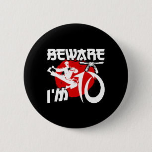 Macaron Rond 5 Cm 10e anniversaire Karate 10 ans Karate Anniversaire