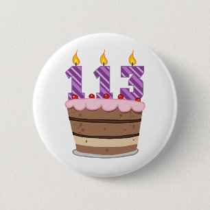 Macaron Rond 5 Cm 113 ans sur le gâteau d'anniversaire