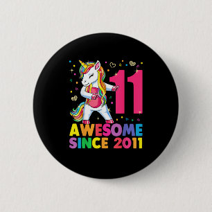 Macaron Rond 5 Cm 11 Ans Unicorne Flossing 11e Anniversaire Girl U