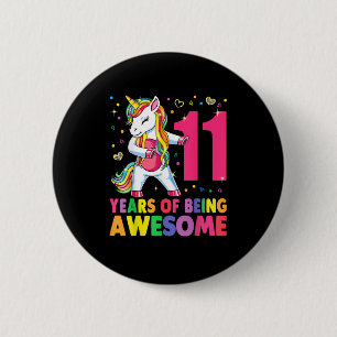 Macaron Rond 5 Cm 11 Ans Unicorne Flossing 11e Anniversaire Girl U