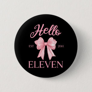 Macaron Rond 5 Cm 11e anniversaire fille mignonne Coquette Bow Bonjo