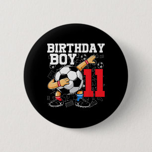 Macaron Rond 5 Cm 11e anniversaire pour garçons football soccer 11 a