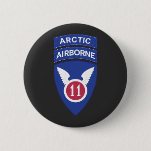 Macaron Rond 5 Cm 11e division aéroportée - SSI w Arctic Tab