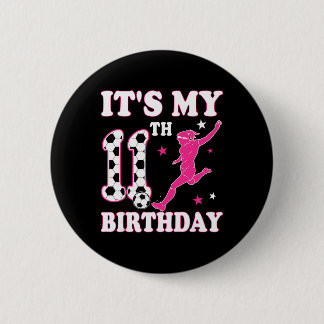 Macaron Rond 5 Cm 11th Birthday Soccer Themed 11 Year Old Girl Birth