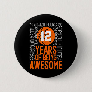 Macaron Rond 5 Cm 12 Ans de Fou 12e Anniversaire