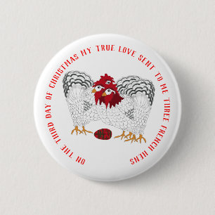 Macaron Rond 5 Cm 12 Days of Christmas 3 French Hens
