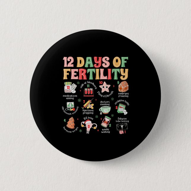 Macaron Rond 5 Cm 12 Days Of Fertility Ivf Nurse Christmas Ob Gyn Tr (Devant)