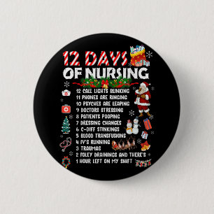 Macaron Rond 5 Cm 12 Days of Nursing Stethoscope RN & LPN Nurses Mer