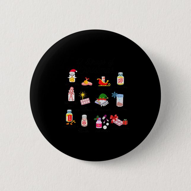 Macaron Rond 5 Cm 12 Drugs Of Christmas Nurse Pharmacy Technician Ph (Devant)